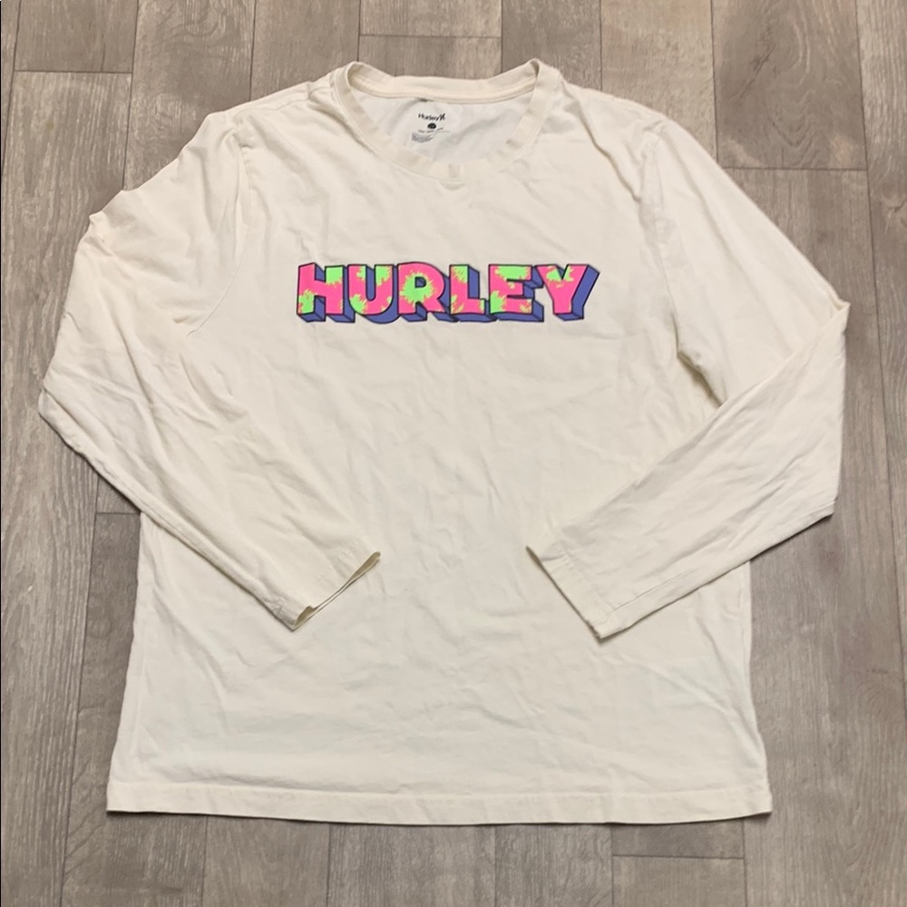 Mens Hurley Crewneck Graphic Long Sleeve T-Shirt‎